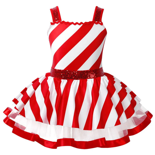 Candy Cane Santa Claus Leotard Dress