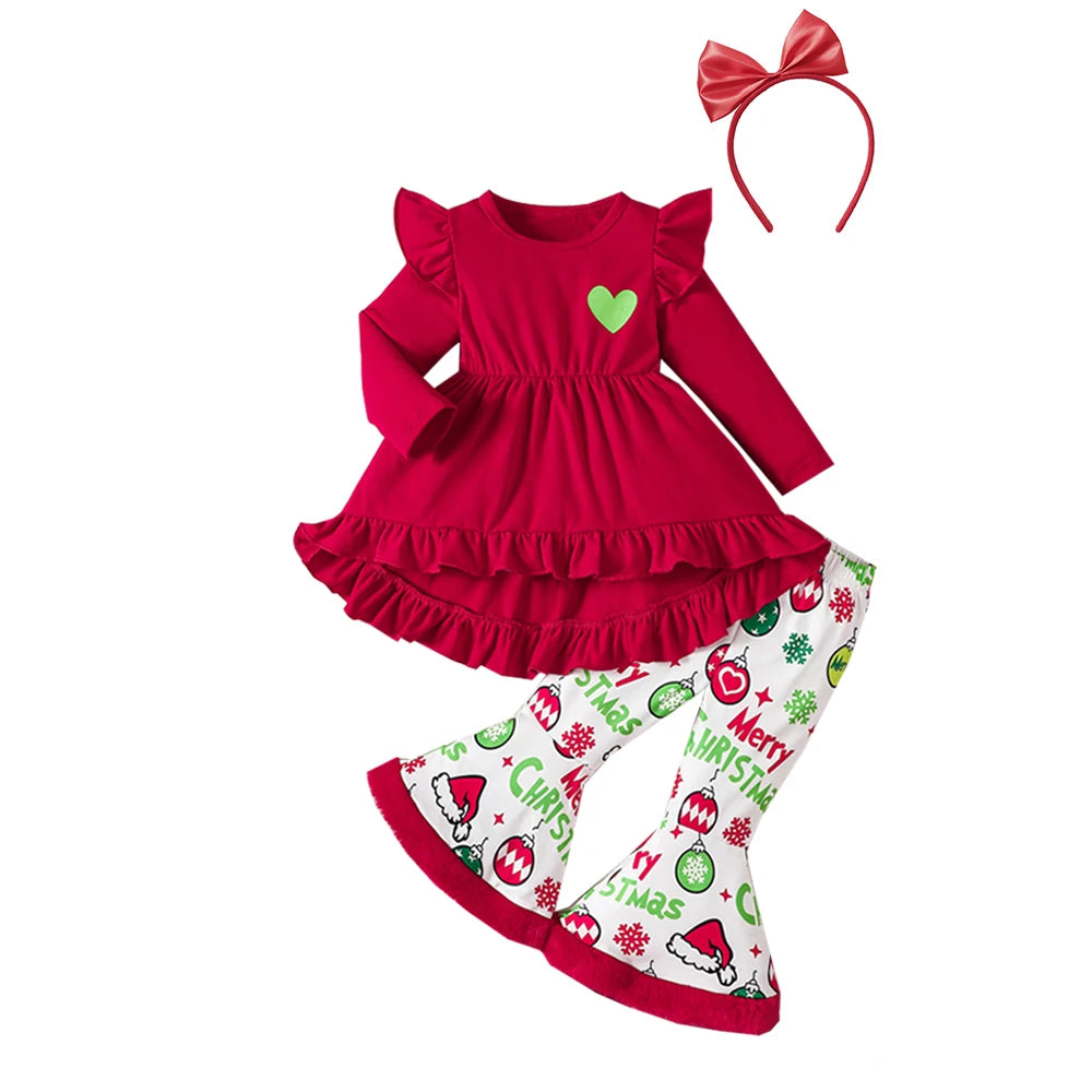 2PCS Pants Set for Baby Girl Christmas