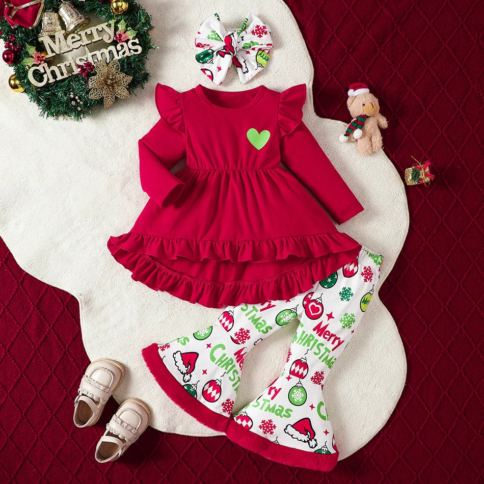 2PCS Pants Set for Baby Girl Christmas