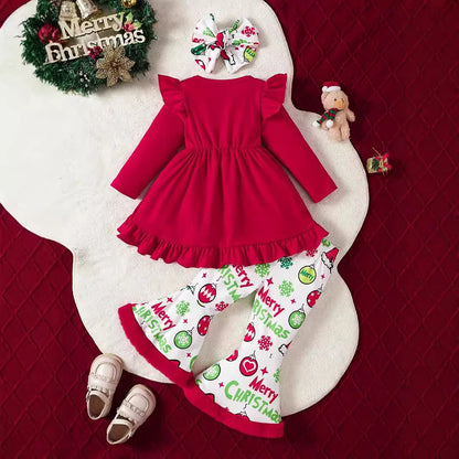 2PCS Pants Set for Baby Girl Christmas