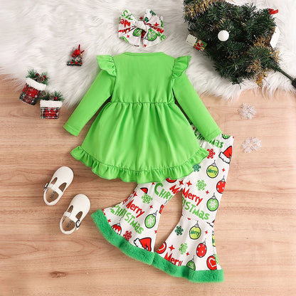 2PCS Pants Set for Baby Girl Christmas