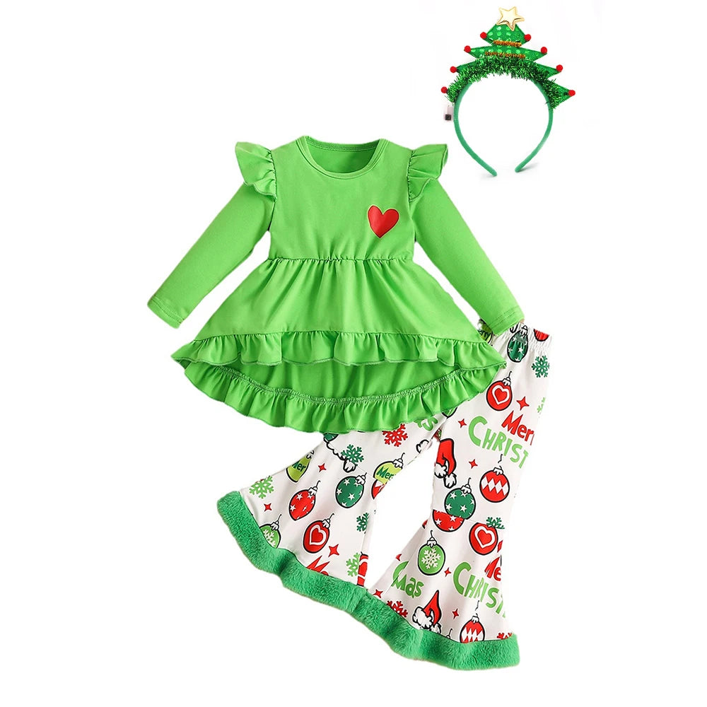 2PCS Pants Set for Baby Girl Christmas